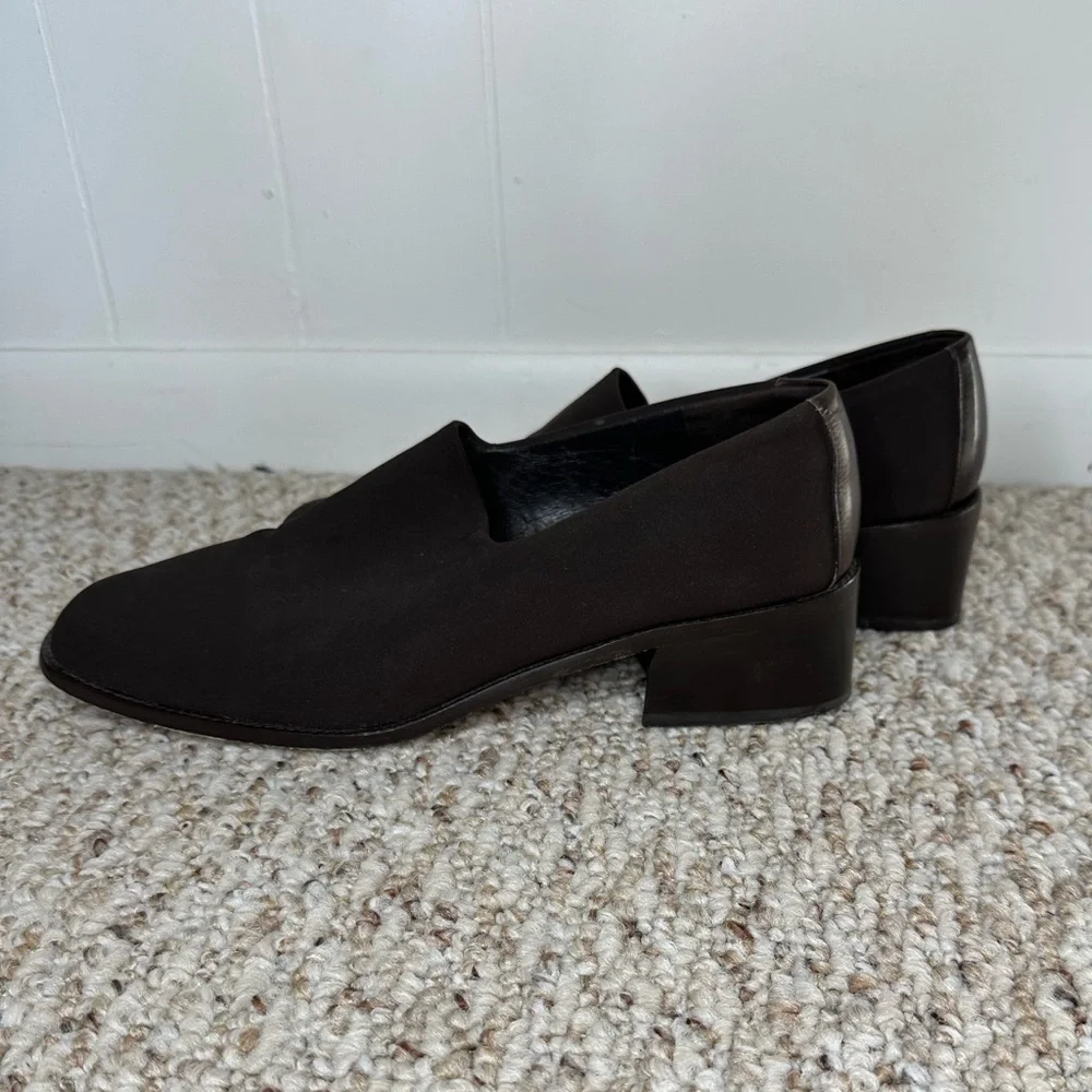Donald Pliner AAA Black Silk Elastic Black Calf shoe